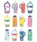 Carson Dellosa We Stick Together 36-Piece Cups and Water Bottle Cutouts, Colorful Drinks and Hydroflask Cut Outs for Name Tags, Bulletin Board, and Classroom Decor